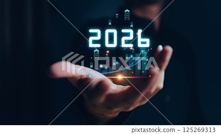 Businessman analyzing 2025 profit growth performance for the 2025-2026 financial plan. Image depicts market concepts, finance trends, revenue graphs, money, and profitability analysis for future Businessman analyzing 2025 profit growth performance for the 2025-2026 financial plan. Image depicts market concepts, finance trends, revenue graphs, money, and profitability analysis for future 125269313