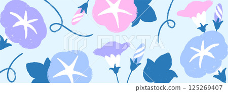 Roughly drawn morning glory illustration background material 2 125269407
