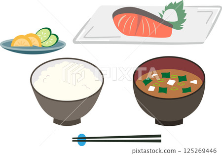 美味日式早餐的插畫素材 美味日式早餐的插畫素材 125269446
