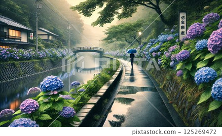 河濱長廊與雨季風景 125269472