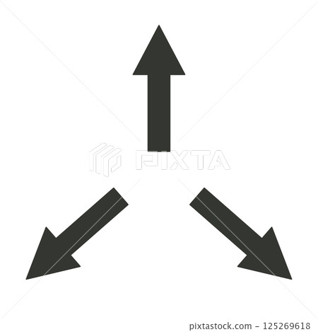Three-way arrow 125269618
