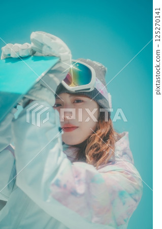 滑雪板 女生 女孩 125270141