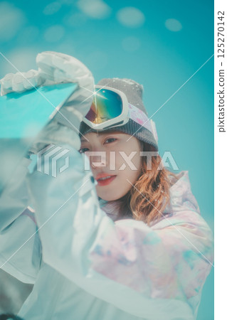 滑雪板 女生 女孩 125270142