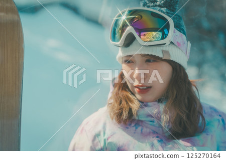 滑雪者 滑雪板 女生 125270164