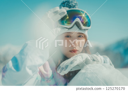 滑雪者 滑雪板 女生 125270170