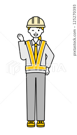 Full body pose_Simple traffic controller woman 05 125270393
