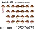 女孩的面部表情集 125270675