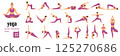 Yoga pose illustration set color 125270686