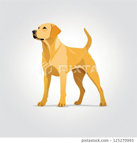 優雅站立的拉布拉多獵犬的插圖 優雅站立的拉布拉多獵犬的插圖 125270993