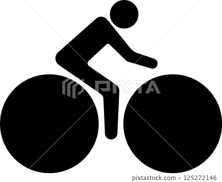 Icon of a man riding a bicycle 125272146