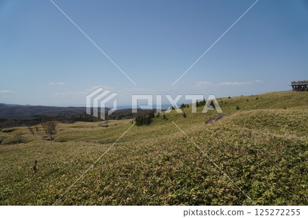 The sea and blue sky seen from the Shiretoko Five Lakes The sea and blue sky seen from the Shiretoko Five Lakes 125272255