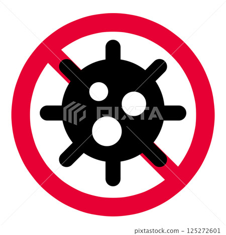 Virus and prohibition mark icon 125272601
