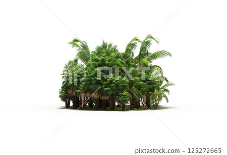 group of trees isolated on a transparent background, forest, sketch, outline illustration, cg render 125272665