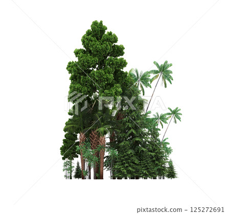 group of trees isolated on a transparent background, forest, sketch, outline illustration, cg render group of trees isolated on a transparent background, forest, sketch, outline illustration, cg render 125272691