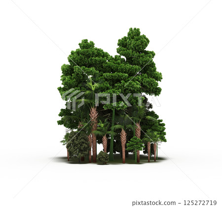 group of trees isolated on a transparent background, forest, sketch, outline illustration, cg render group of trees isolated on a transparent background, forest, sketch, outline illustration, cg render 125272719