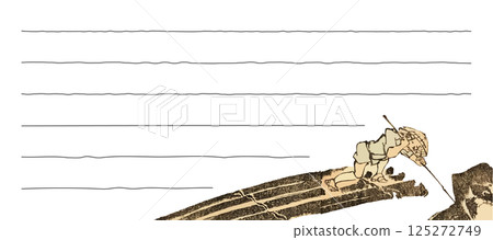 一名男子劃木筏的記事本 125272749