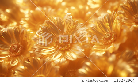Gold flower background material (Generative AI) 125272904