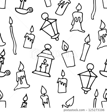 Doodle color burning dripping wax candle pattern 125273106