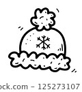 Doodle cute hat with snowflake, fur 125273107
