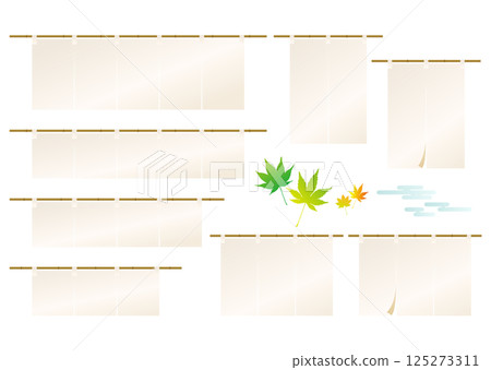 未漂白的Noren向量插圖變體 125273311