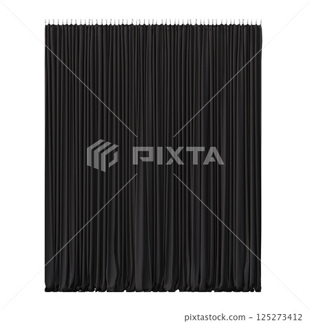 curtain isolated on a transparent background, interior decorations, 3D illustration, cg render 125273412