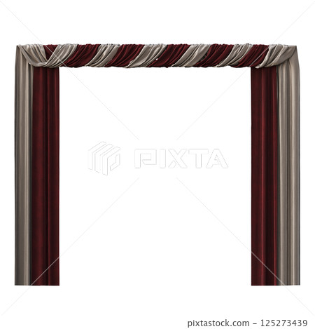 curtain isolated on a transparent background, interior decorations, 3D illustration, cg render 125273439