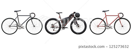 bicycle, isolate on a transparent background, 3d illustration, cg render bicycle, isolate on a transparent background, 3d illustration, cg render 125273632