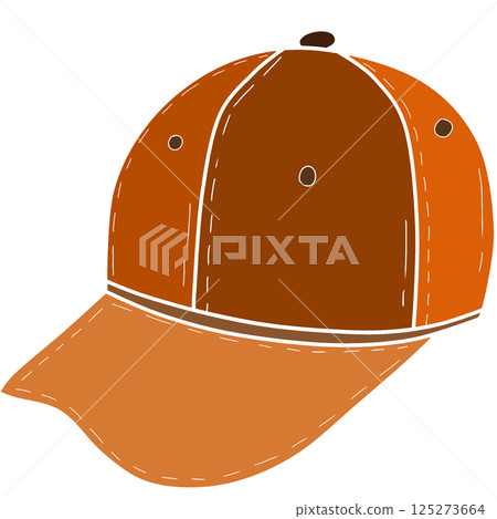A graphic illustration of a brown leather hat A graphic illustration of a brown leather hat 125273664