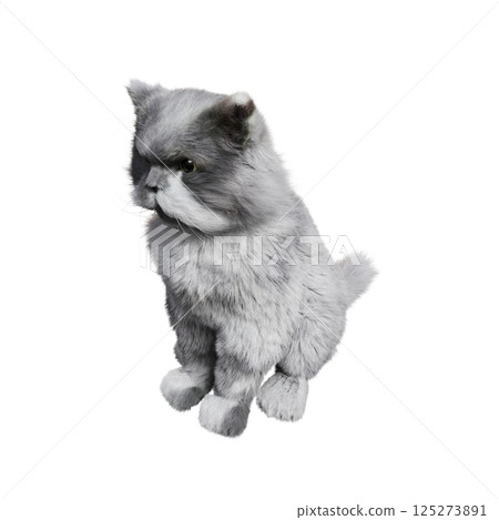cat isolate on a transparent background, 3d illustration, cg render 125273891