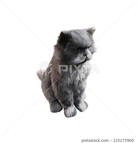 cat isolate on a transparent background, 3d illustration, cg render cat isolate on a transparent background, 3d illustration, cg render 125273900