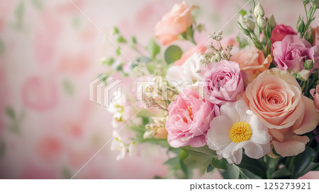 粉紅色花朵背景素材（生成式人工智慧） 125273921