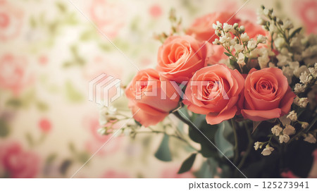 粉紅色花朵背景素材（生成式人工智慧） 125273941