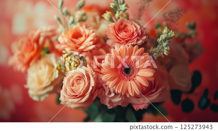 粉紅色花朵背景素材（生成式人工智慧） 125273943