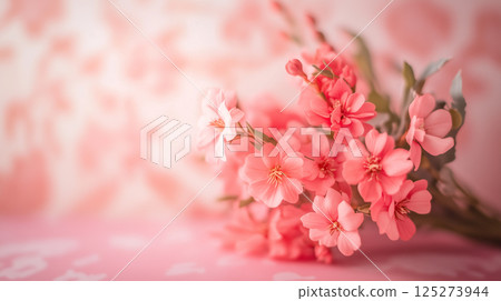 Pink flower background material (Generative AI) 125273944