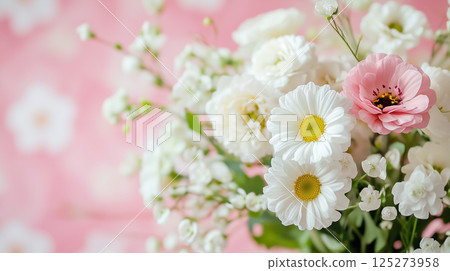 粉紅色花朵背景素材（生成式人工智慧） 125273958