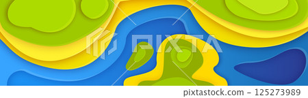 Paper cut river topography relief Paper cut river topography relief 125273989