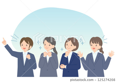 一位積極進取的女商人的插圖 125274208