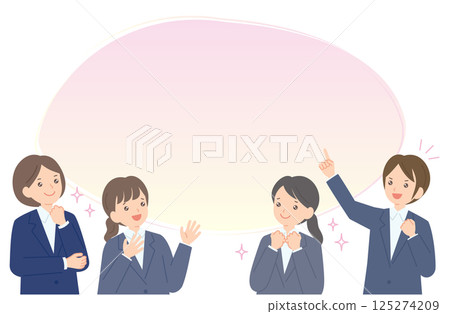 一位穿西裝的女商人的插圖 125274209