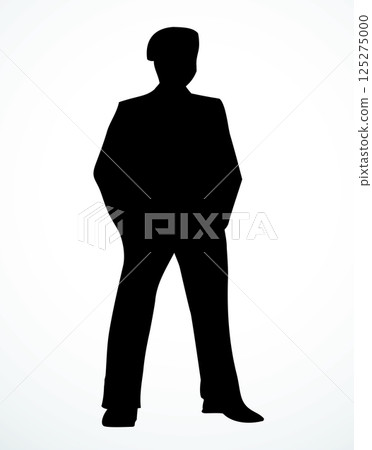 Vector drawing. Standing businessman sign 125275000