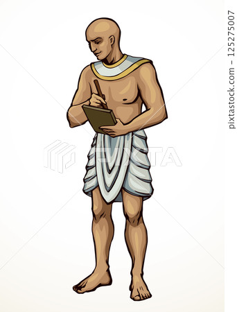 Vector drawing. Egyptian male servant Vector drawing. Egyptian male servant 125275007
