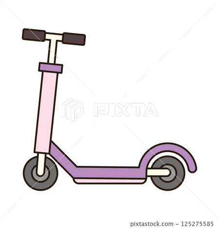 SCOOTER cute vehicle doodle icon kawaii style simple outline isolated vector transportation illustration travel element drawing object 125275585