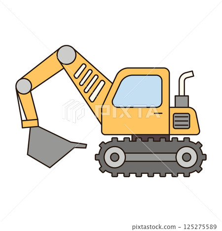 DIGGER cute vehicle doodle icon kawaii style simple outline isolated vector transportation illustration travel element drawing object DIGGER cute vehicle doodle icon kawaii style simple outline isolated vector transportation illustration travel element drawing object 125275589
