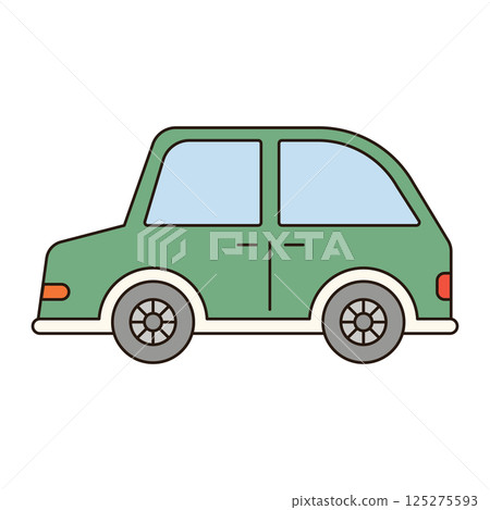 CAR cute vehicle doodle icon kawaii style simple outline isolated vector transportation illustration travel element drawing object 125275593
