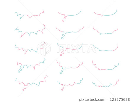 Cute speech bubble illustration set 125275628