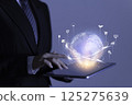 Virtual Global Internet connection. Business technology and digital marketing. Financial, banking, big data, e-commerce, cloud computing, solution of creating new opportunities. 125275639