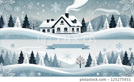 冬天下雪的房子 125275931