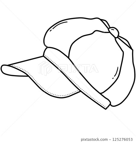 outline of newsboy cap 125276053