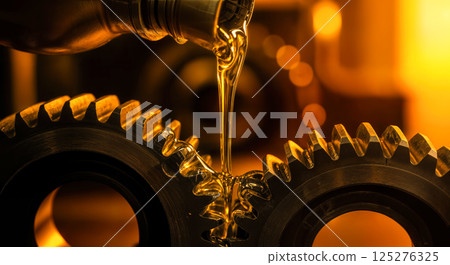 A scene where oil is dripping onto the gears 125276325