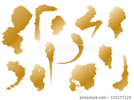 Golden Japanese style brush ink material set Golden Japanese style brush ink material set 125277129
