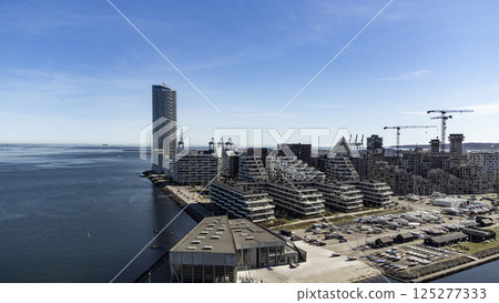 Aarhus oe with Lighthouse and the sailsport area 125277333